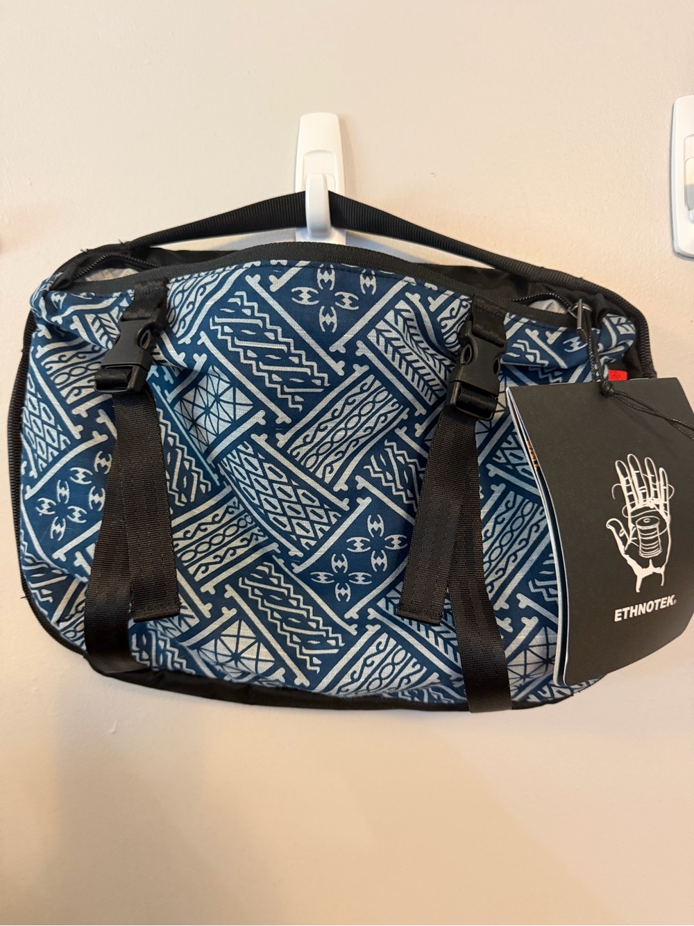 Ethnotek Navy Patterned Travel Duffel Bag